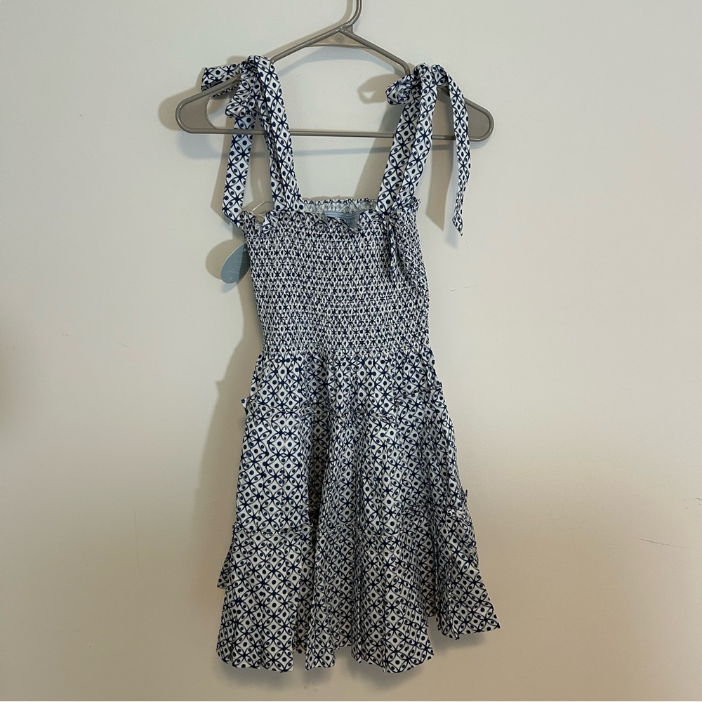 NWT Hill House The Ribbon Charlotte Nap Dress in Navy Circular Lattice - Picture 6 of 8